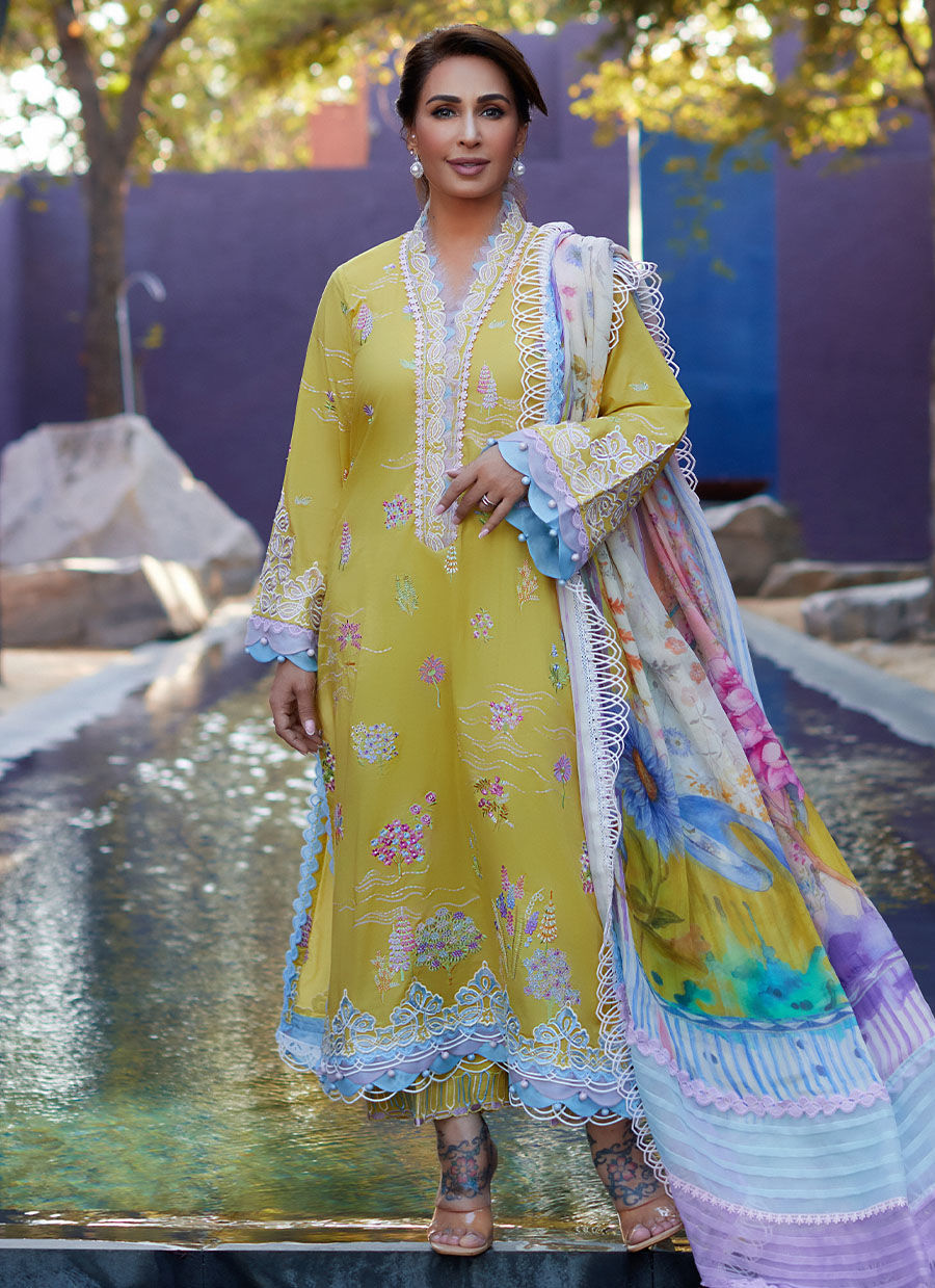 Farah Talib Aziz | Suay Lawn 24 | KELAYA KIWI by Designer Farah Talib Aziz - House of Maryam - Pakistani Designer Ethnic Wear in {{ shop.shopifyCountryName }}