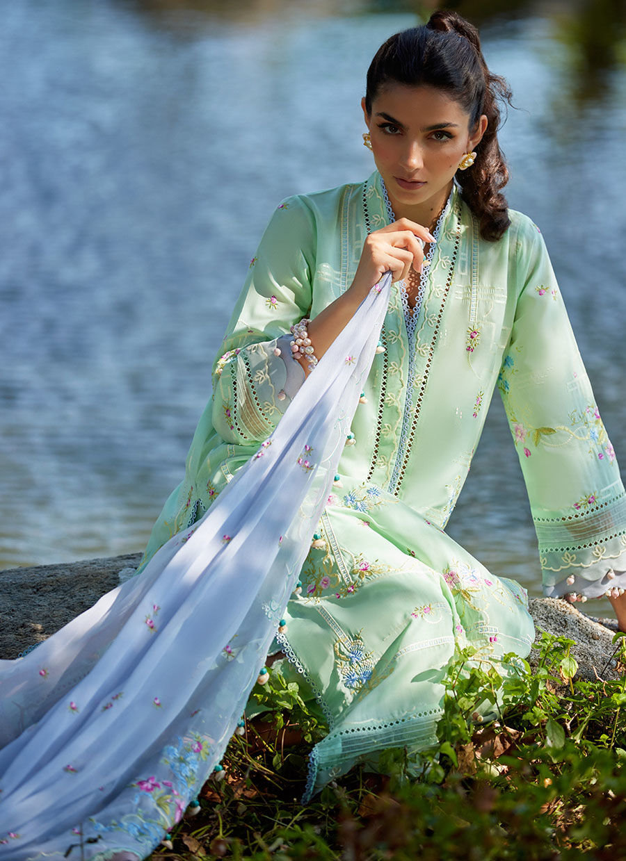 Farah Talib Aziz | Suay Lawn 24 | MISORA MINT by Designer Farah Talib Aziz - House of Maryam - Pakistani Designer Ethnic Wear in {{ shop.shopifyCountryName }}