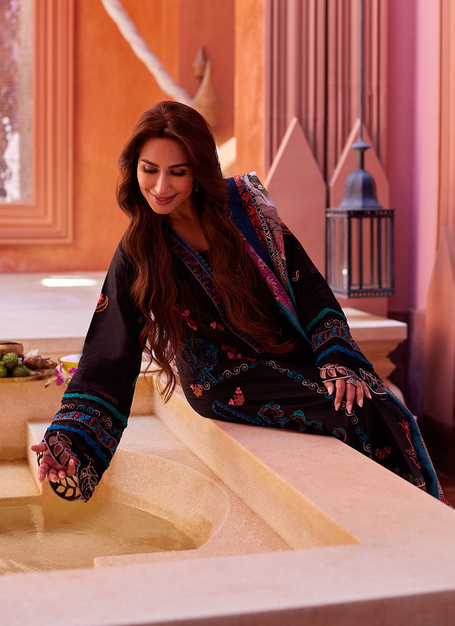 Farah Talib Aziz | Suay Lawn 24 | ILARIA BLACK -  Farah Talib Aziz Luxury - Original Designer Dress - House of Maryam