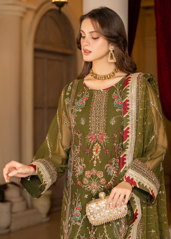 Strawberry | Rimjhim Chiffon Collection | FLS-RJ-002 -  Strawberry Formal - Original Designer Dress - House of Maryam