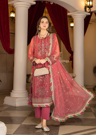 Strawberry | Rimjhim Chiffon Collection | FLS-RJ-003 -  Strawberry Formal - Original Designer Dress - House of Maryam