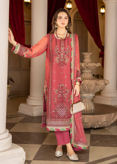 Strawberry | Rimjhim Chiffon Collection | FLS-RJ-003 -  Strawberry Formal - Original Designer Dress - House of Maryam