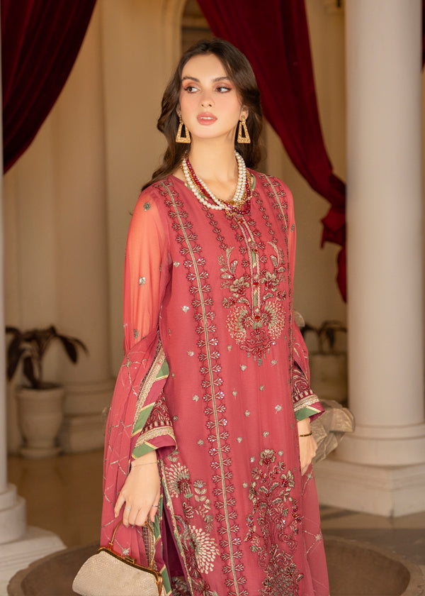 Strawberry | Rimjhim Chiffon Collection | FLS-RJ-003 -  Strawberry Formal - Original Designer Dress - House of Maryam