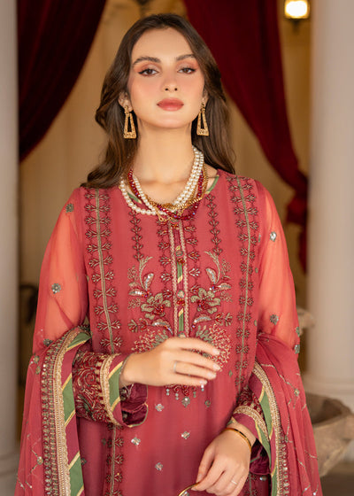 Strawberry | Rimjhim Chiffon Collection | FLS-RJ-003 -  Strawberry Formal - Original Designer Dress - House of Maryam