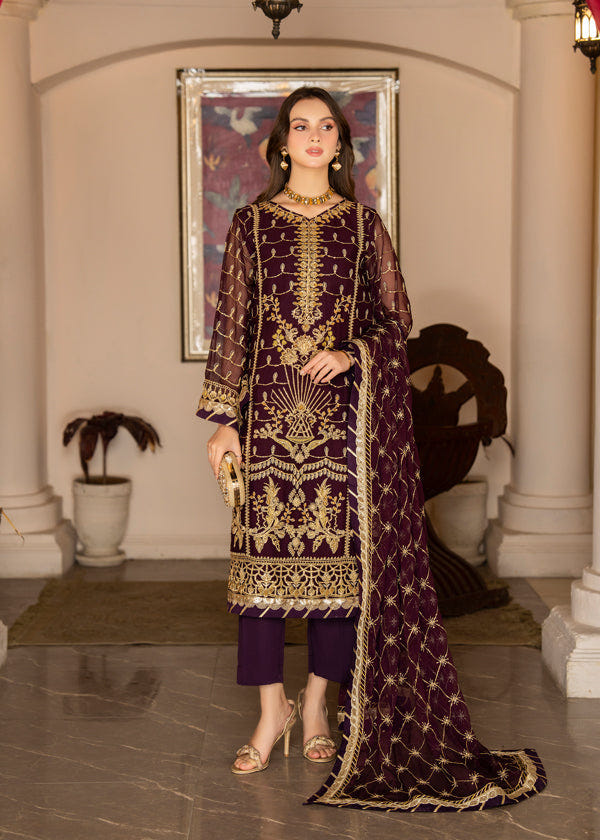 Strawberry | Rimjhim Chiffon Collection | FLS-RJ-004 -  Strawberry Formal - Original Designer Dress - House of Maryam
