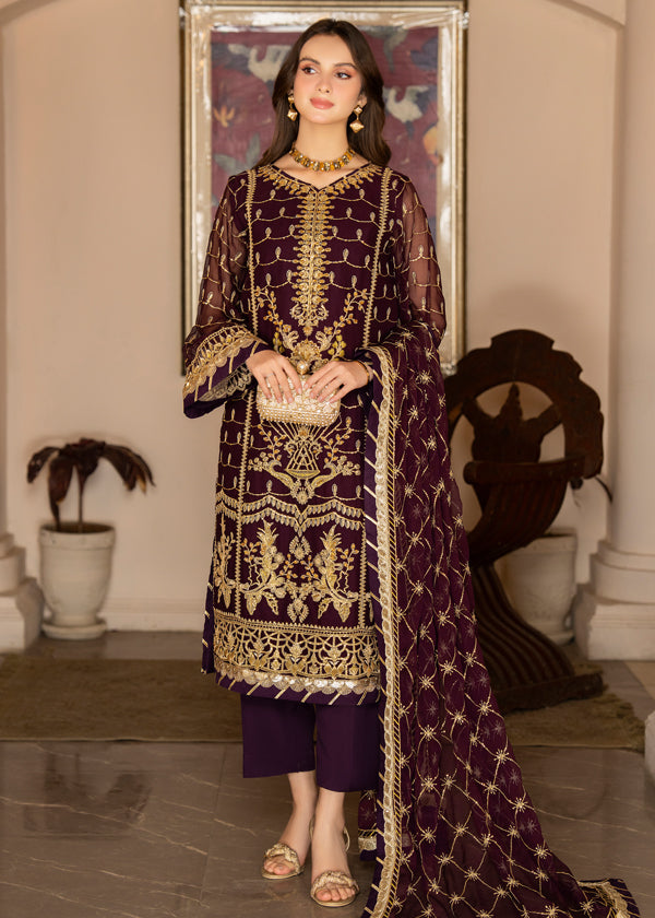 Strawberry | Rimjhim Chiffon Collection | FLS-RJ-004 -  Strawberry Formal - Original Designer Dress - House of Maryam