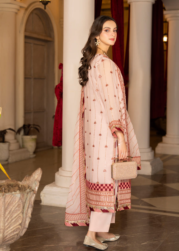 Strawberry | Rimjhim Chiffon Collection | FLS-RJ-006 by Designer Strawberry - House of Maryam - Pakistani Designer Ethnic Wear in {{ shop.shopifyCountryName }}