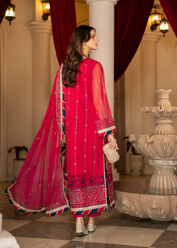 Strawberry | Rimjhim Chiffon Collection | FLS-RJ-007 -  Strawberry Formal - Original Designer Dress - House of Maryam