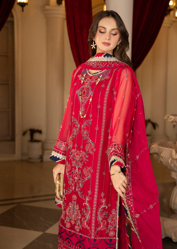 Strawberry | Rimjhim Chiffon Collection | FLS-RJ-007 -  Strawberry Formal - Original Designer Dress - House of Maryam