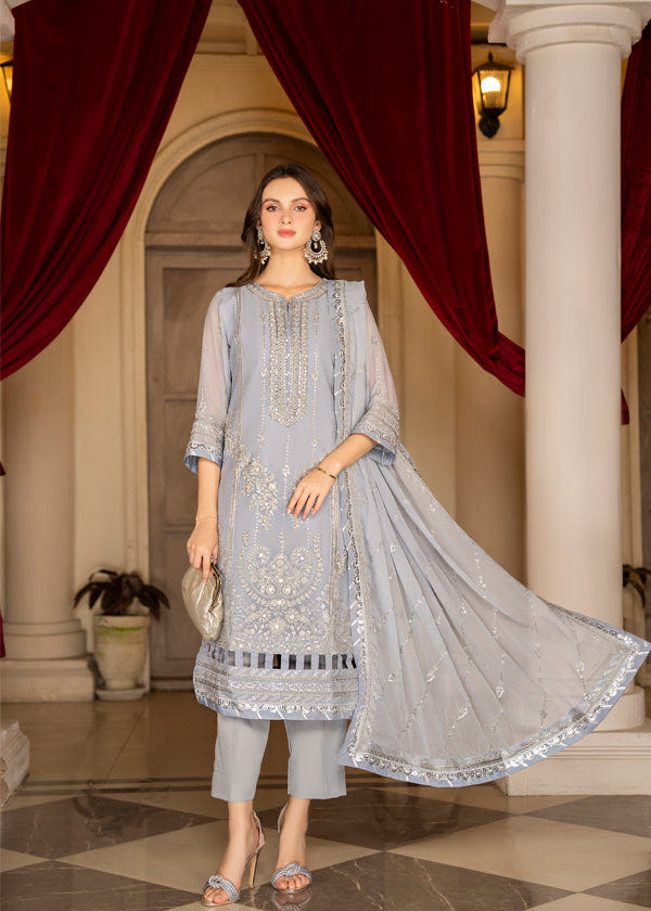 Strawberry | Rimjhim Chiffon Collection | FLS-RJ-008 -  Strawberry Formal - Original Designer Dress - House of Maryam