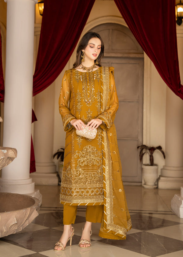 Strawberry | Rimjhim Chiffon Collection | FLS-RJ-009 -  Strawberry Formal - Original Designer Dress - House of Maryam