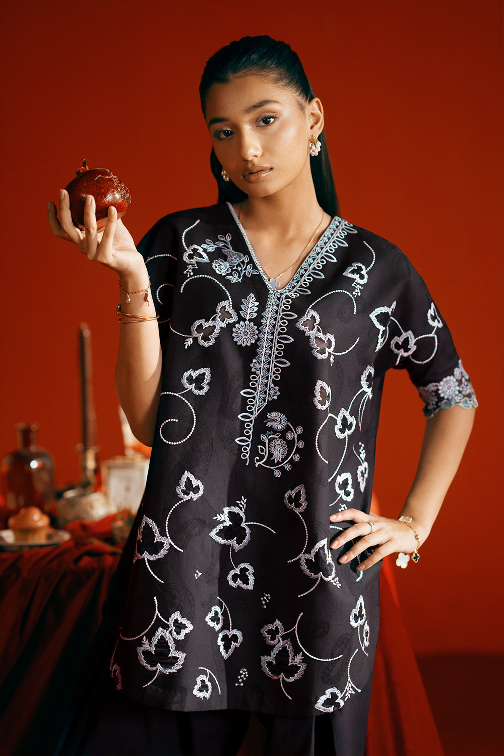Saira Rizwan | Joolie Co ords | JOOLIE BLACK - JBP25-06 -  Saira Rizwan Ladies Clothes - Original Designer Dress - House of Maryam