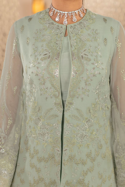 Flossie | Zeenat Formals | ZE-101 B-Brand:Flossie-Type:Ladies Clothes-Mint-Chiffon-House of Maryam- Buy in UK, USA