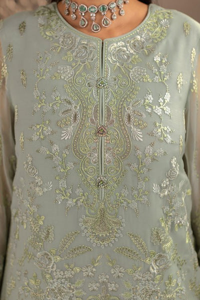 Flossie | Zeenat Formals | ZE-101-Brand:Flossie-Type:Ladies Clothes-Mint-Chiffon-House of Maryam- Buy in UK, USA