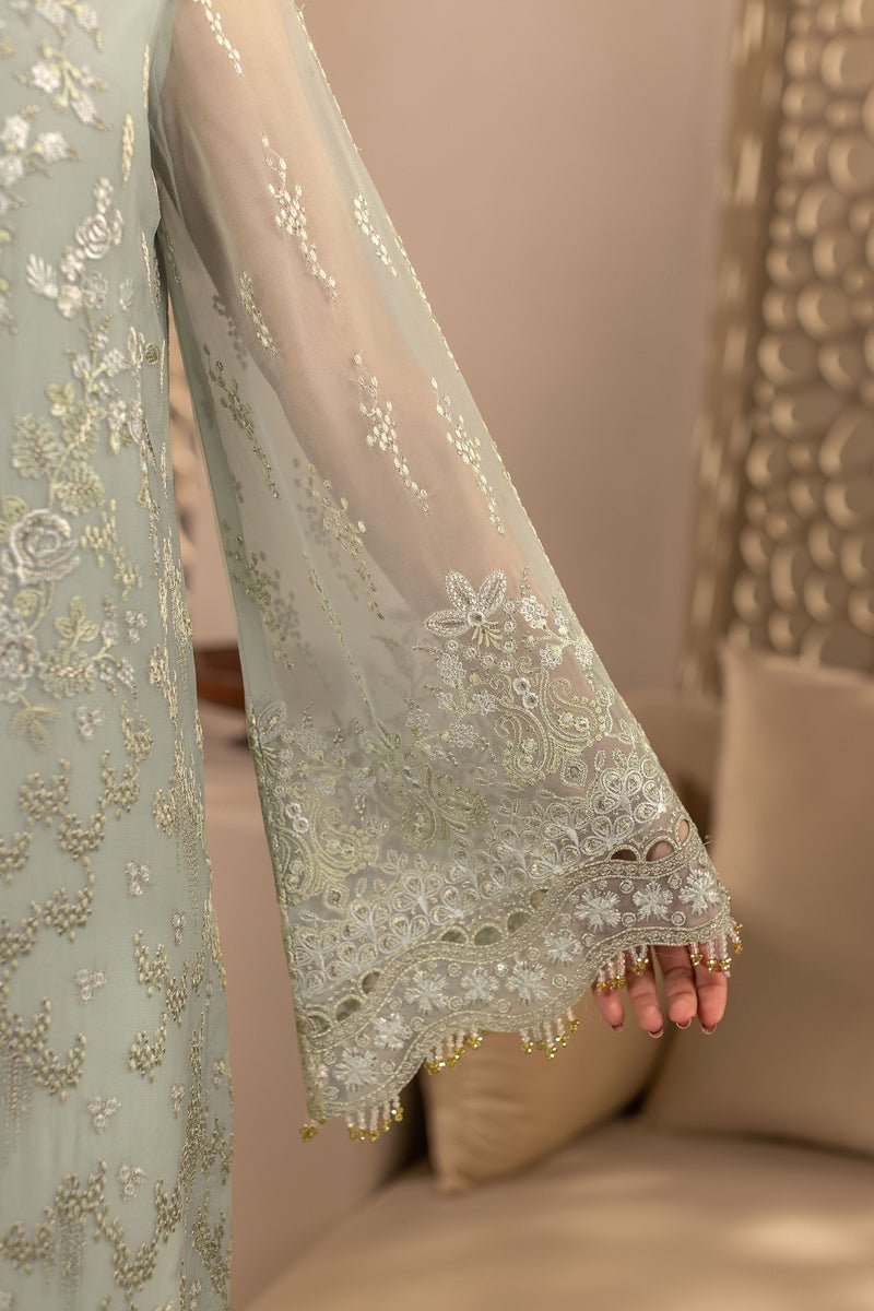 Flossie | Zeenat Formals | ZE-101-Brand:Flossie-Type:Ladies Clothes-Mint-Chiffon-House of Maryam- Buy in UK, USA