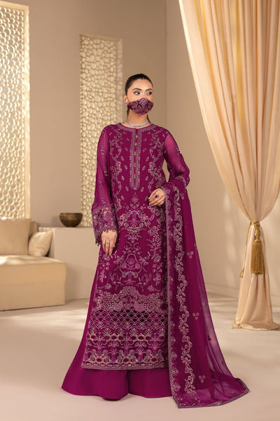 Flossie | Zeenat Formals | ZE-102-Brand:Flossie-Type:Ladies Clothes-Wine-Chiffon-House of Maryam- Buy in UK, USA
