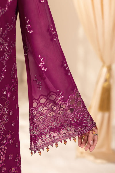 Flossie | Zeenat Formals | ZE-102-Brand:Flossie-Type:Ladies Clothes-Wine-Chiffon-House of Maryam- Buy in UK, USA
