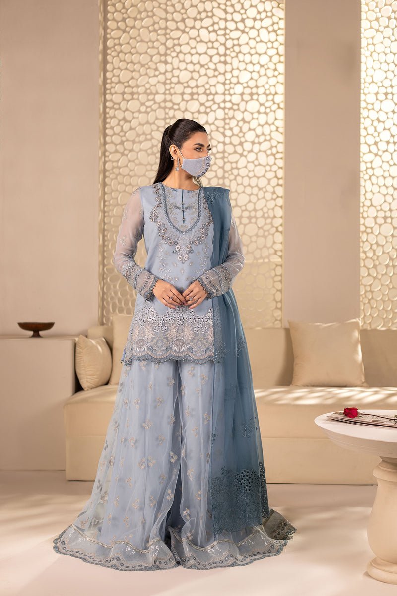 Flossie | Zeenat Formals | ZE-103 B-Brand:Flossie-Type:Ladies Clothes-Gray-Chiffon-House of Maryam- Buy in UK, USA