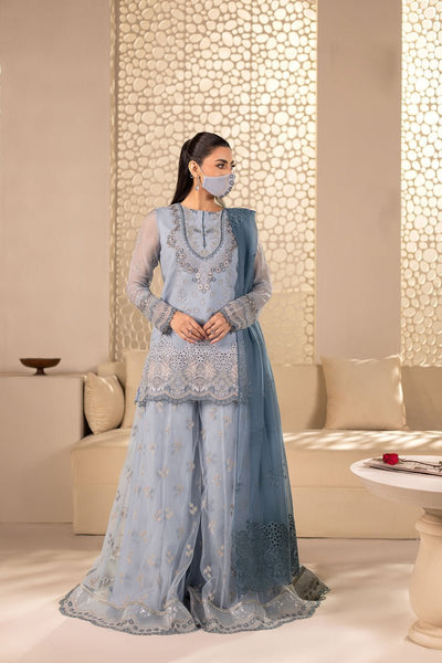 Flossie | Zeenat Formals | ZE-103 B-Brand:Flossie-Type:Ladies Clothes-Gray-Chiffon-House of Maryam- Buy in UK, USA