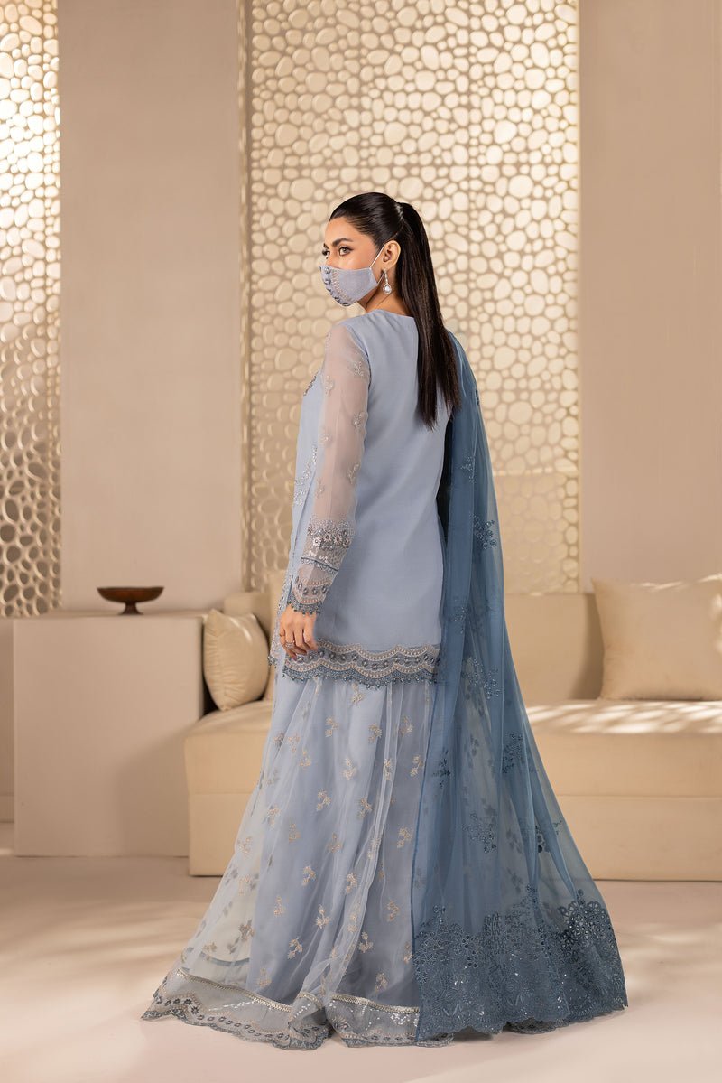 Flossie | Zeenat Formals | ZE-103 B-Brand:Flossie-Type:Ladies Clothes-Gray-Chiffon-House of Maryam- Buy in UK, USA