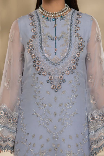 Flossie | Zeenat Formals | ZE-103-Brand:Flossie-Type:Ladies Clothes-Gray-Chiffon-House of Maryam- Buy in UK, USA