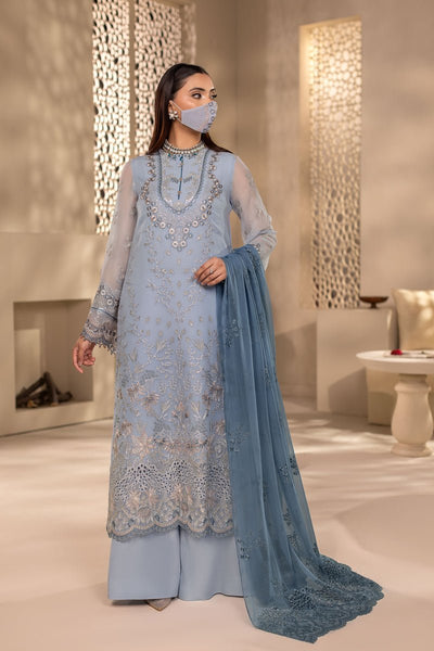 Flossie | Zeenat Formals | ZE-103-Brand:Flossie-Type:Ladies Clothes-Gray-Chiffon-House of Maryam- Buy in UK, USA