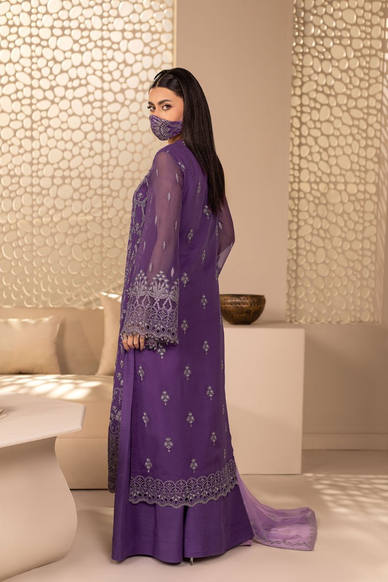 Flossie | Zeenat Formals | ZE-109-Brand:Flossie-Type:Ladies Clothes-Purple-Chiffon-House of Maryam- Buy in UK, USA