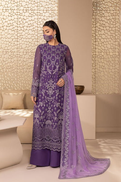 Flossie | Zeenat Formals | ZE-109-Brand:Flossie-Type:Ladies Clothes-Purple-Chiffon-House of Maryam- Buy in UK, USA