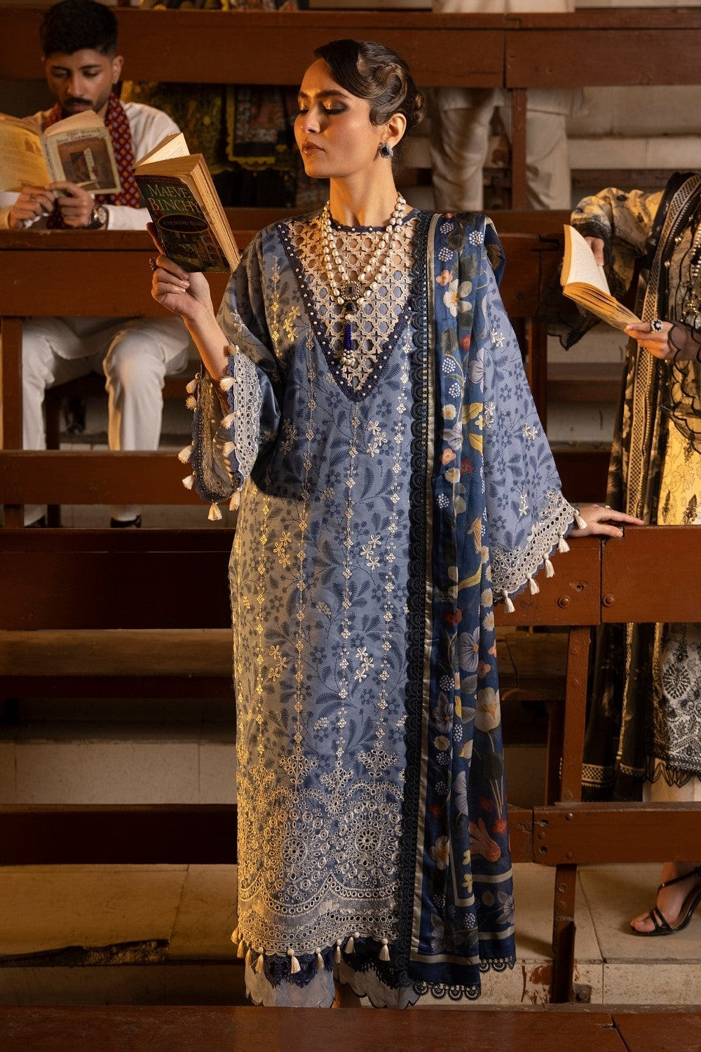 Ittehad | Embroidered Lawn | I-15 -  Ittehad Luxury - Original Designer Dress - House of Maryam