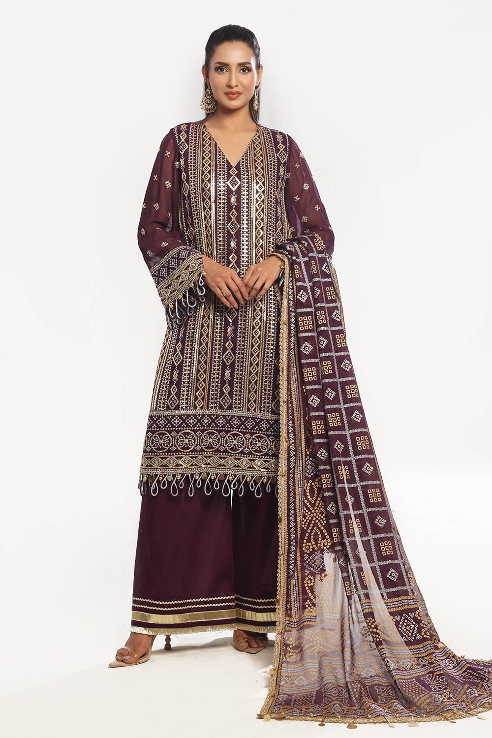 Gul Ahmed | Chunri Lawn 25 | BM-52023 -  Gul Ahmed Ladies Clothes - Original Designer Dress - House of Maryam