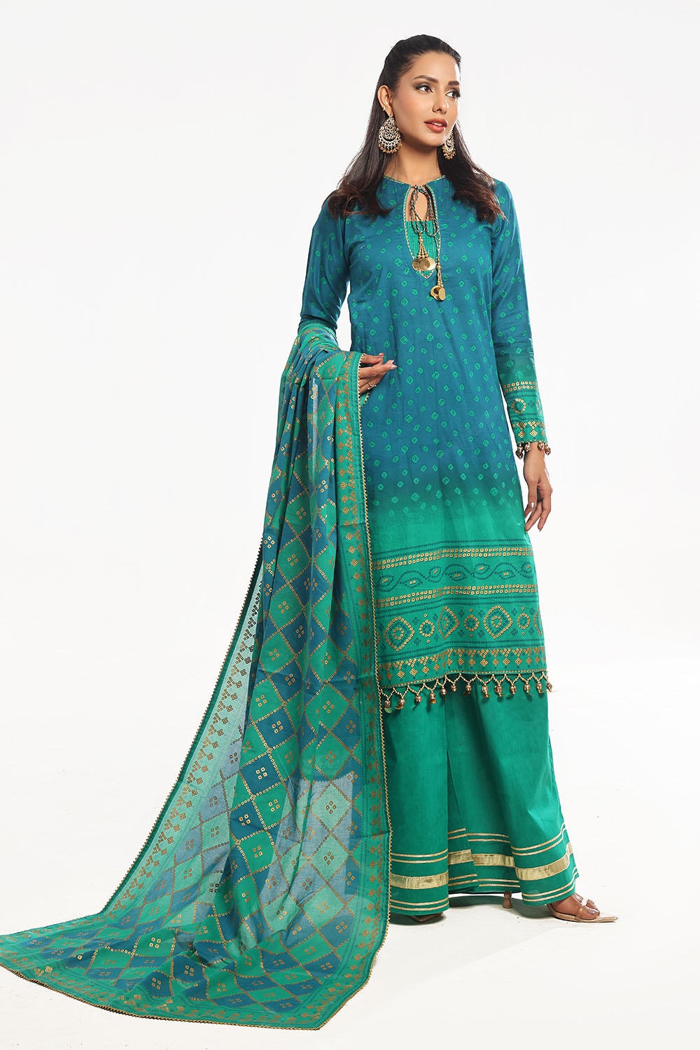 Gul Ahmed | Chunri Lawn 25 | CL-52410 A -  Gul Ahmed Ladies Clothes - Original Designer Dress - House of Maryam