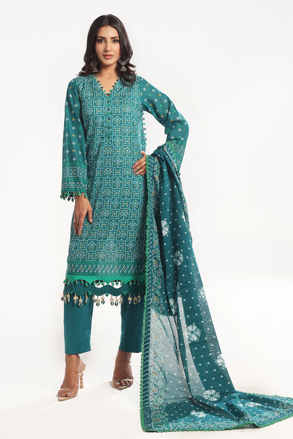 Gul Ahmed | Chunri Lawn 25 | CL-52484 A -  Gul Ahmed Ladies Clothes - Original Designer Dress - House of Maryam