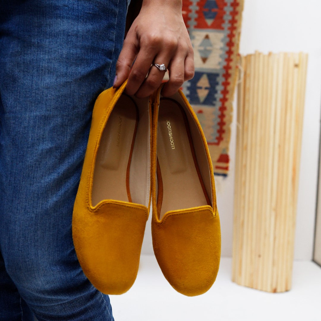 Mustard Loafers by Designer House of Maryam - House of Maryam - Pakistani Designer Ethnic Wear in {{ shop.shopifyCountryName }}