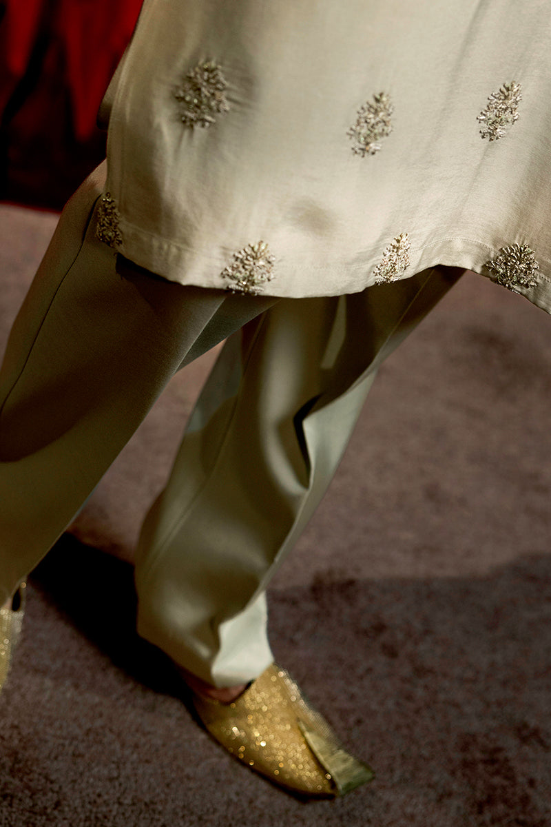 Republic By Omar Farooq | Luxury Rtw | Pastel Green Kurta Pajama -  Republic by Omar Farooq Luxury RTW - Original Designer Dress - House of Maryam