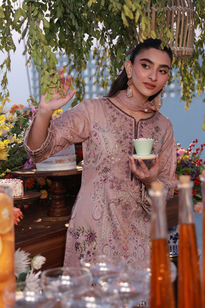 Gulaal | Delia Lawn 26 | Ayla-Brand:Gulaal-Type:Ladies Clothes-Brownish Pink-Lawn-House of Maryam- Buy in UK, USA