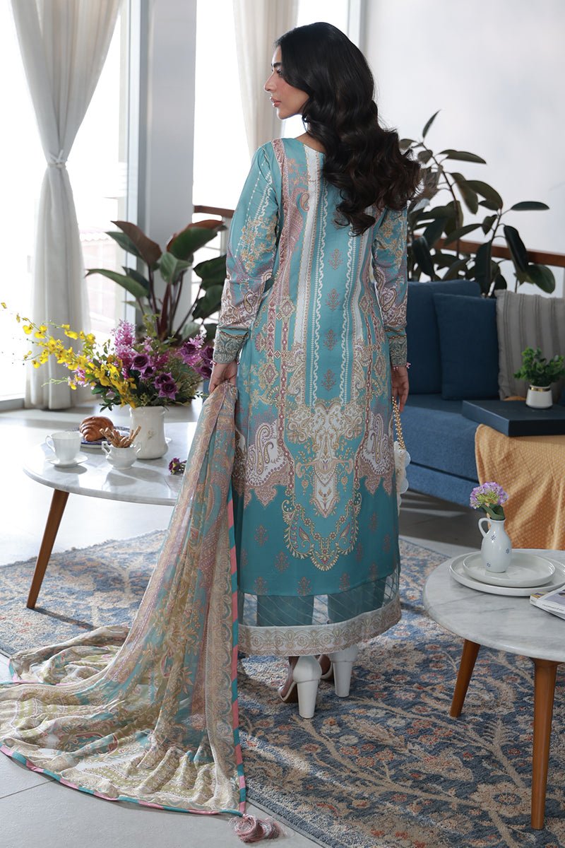 Gulaal | Delia Lawn 26 | Eidra-Brand:Gulaal-Type:Ladies Clothes-Ice Blue-Lawn-House of Maryam- Buy in UK, USA