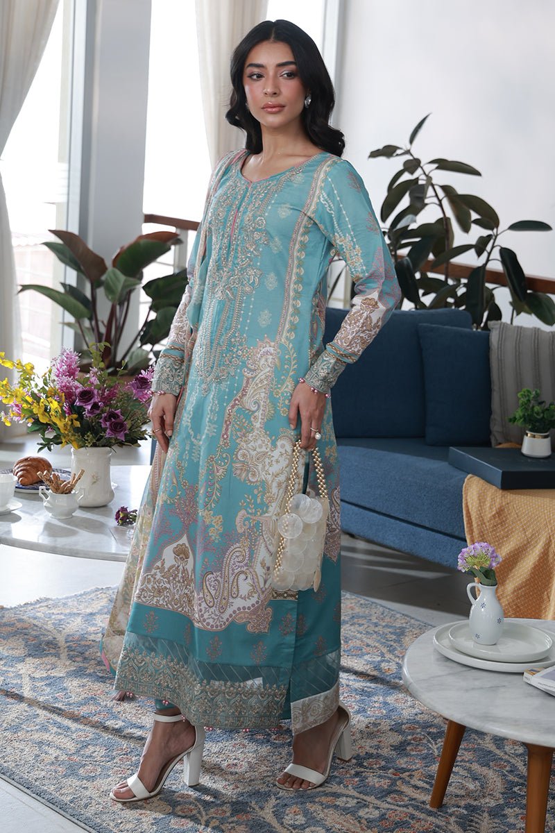 Gulaal | Delia Lawn 26 | Eidra-Brand:Gulaal-Type:Ladies Clothes-Ice Blue-Lawn-House of Maryam- Buy in UK, USA