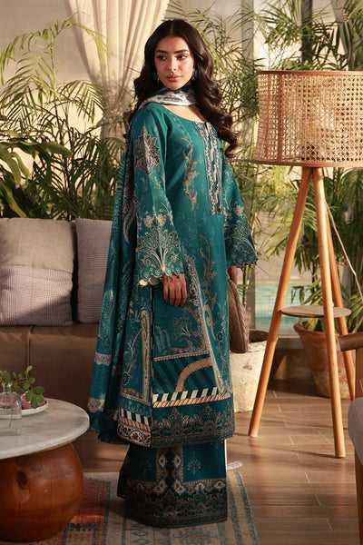 Gulaal | Delia Lawn 26 | Isla-Brand:Gulaal-Type:Ladies Clothes-Emerald Green-Lawn-House of Maryam- Buy in UK, USA