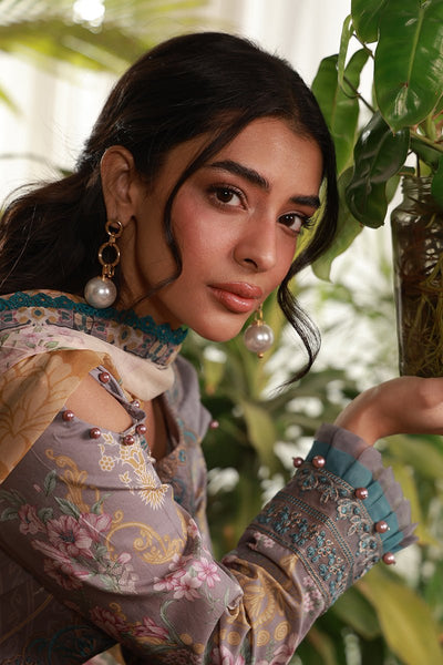 Gulaal | Delia Lawn 26 | Orra-Brand:Gulaal-Type:Ladies Clothes-Pastel Gray-Lawn-House of Maryam- Buy in UK, USA