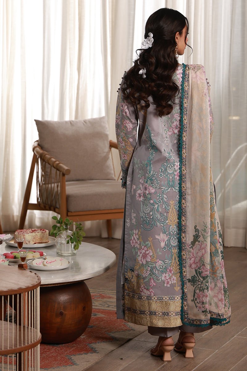 Gulaal | Delia Lawn 26 | Orra-Brand:Gulaal-Type:Ladies Clothes-Pastel Gray-Lawn-House of Maryam- Buy in UK, USA