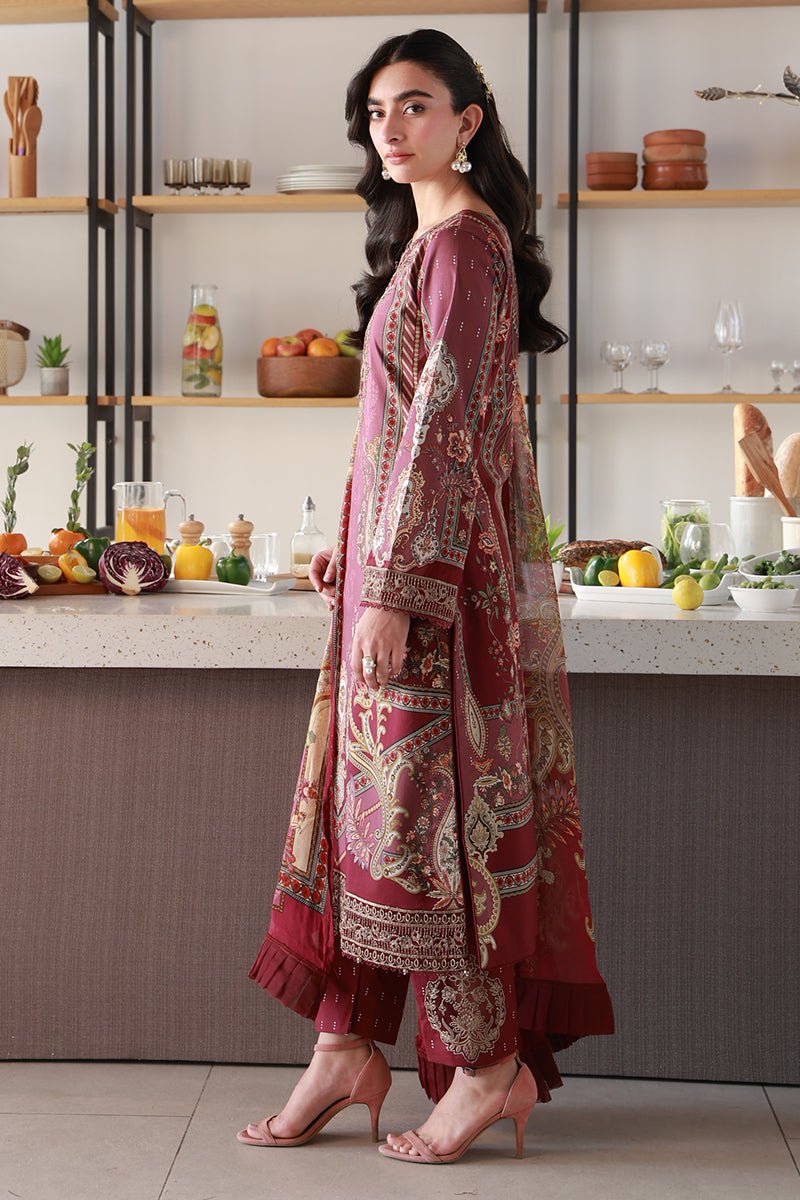 Gulaal | Delia Lawn 26 | Reva-Brand:Gulaal-Type:Ladies Clothes-Maroon-Lawn-House of Maryam- Buy in UK, USA