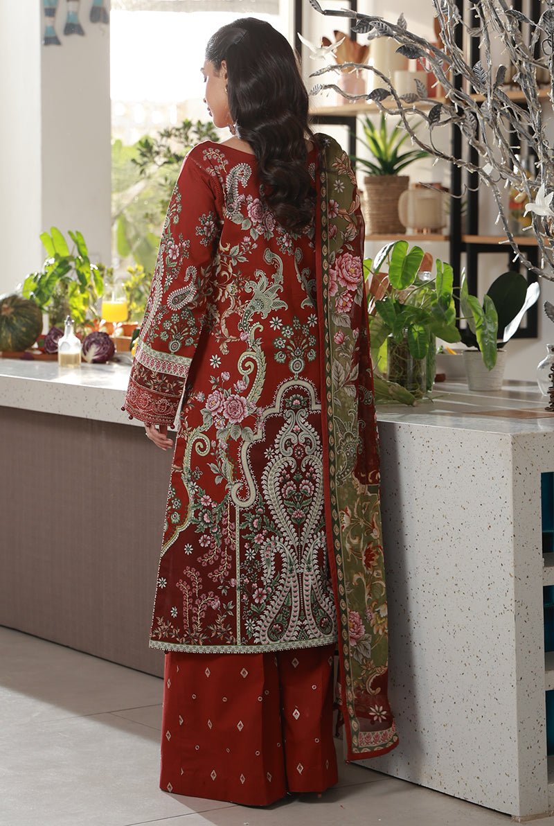 Gulaal | Delia Lawn 26 | Sia-Brand:Gulaal-Type:Ladies Clothes-Maroon-Lawn-House of Maryam- Buy in UK, USA