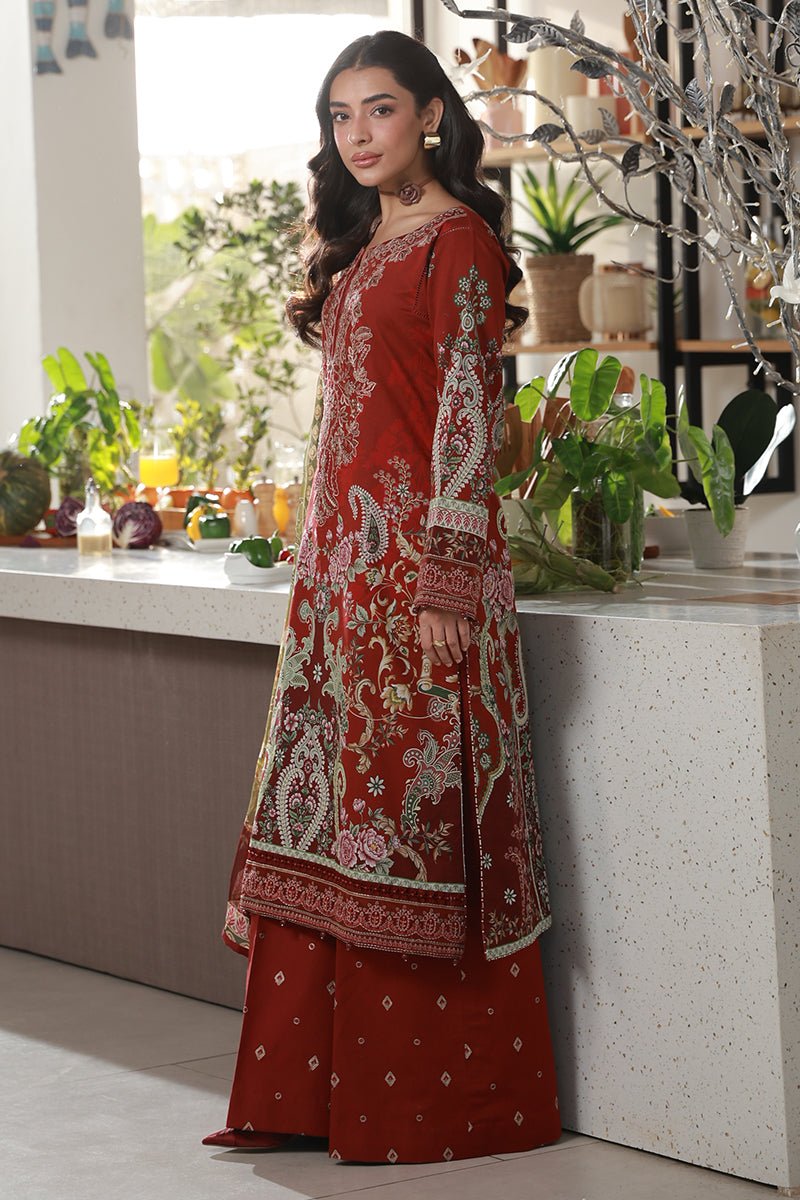 Gulaal | Delia Lawn 26 | Sia-Brand:Gulaal-Type:Ladies Clothes-Maroon-Lawn-House of Maryam- Buy in UK, USA