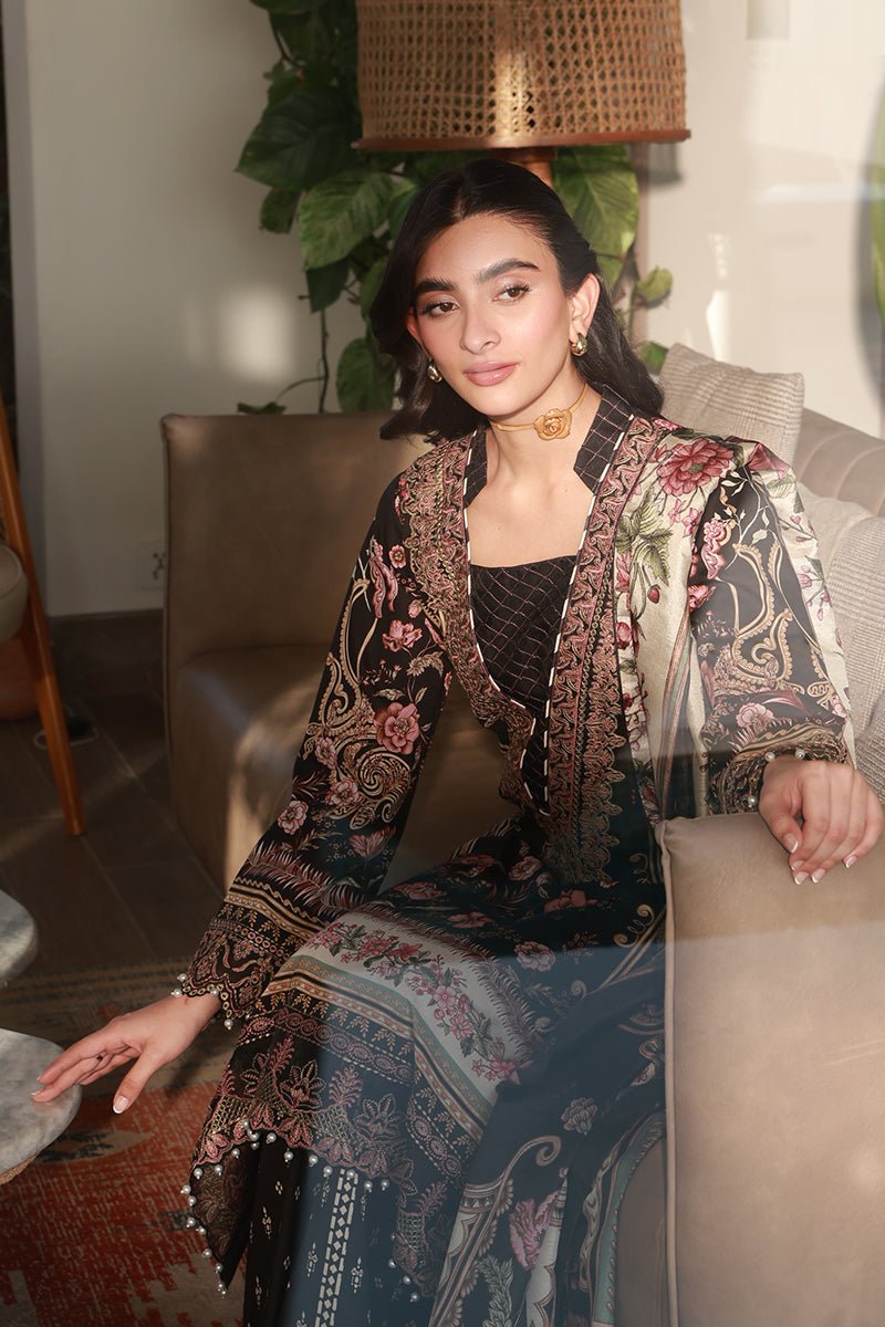 Gulaal | Delia Lawn 26 | Soleil-Brand:Gulaal-Type:Ladies Clothes-Black-Lawn-House of Maryam- Buy in UK, USA