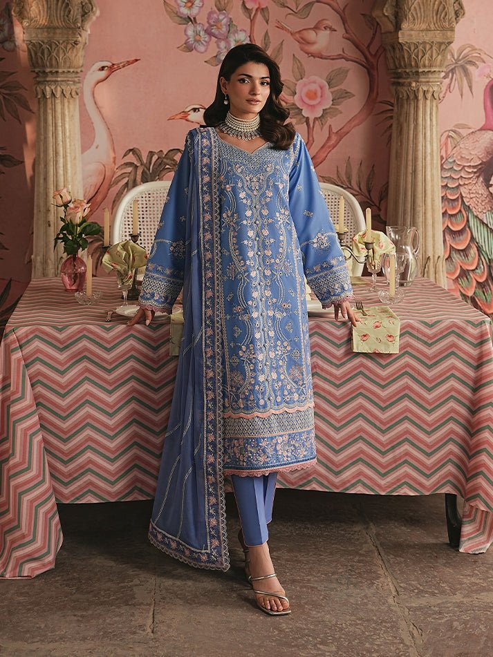 Gulaal | Maisone Luxury Lawn | Ismer-Brand:Gulaal-Type:Ladies Clothes-Blue-Lawn-House of Maryam- Buy in UK, USA