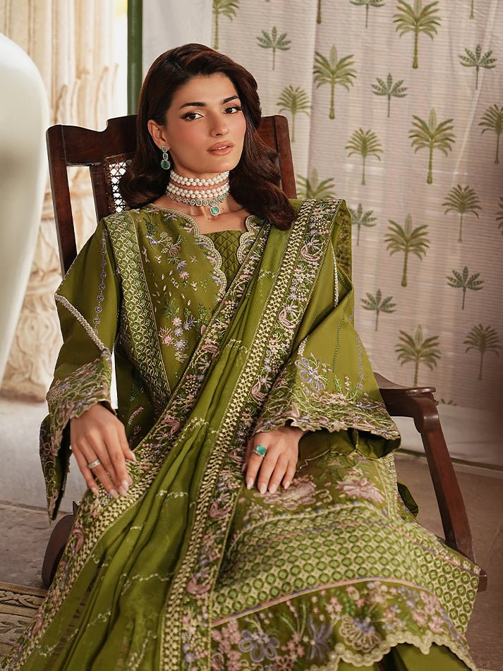 Gulaal | Maisone Luxury Lawn | Lumeva-Brand:Gulaal-Type:Ladies Clothes-Olive Green-Lawn-House of Maryam- Buy in UK, USA