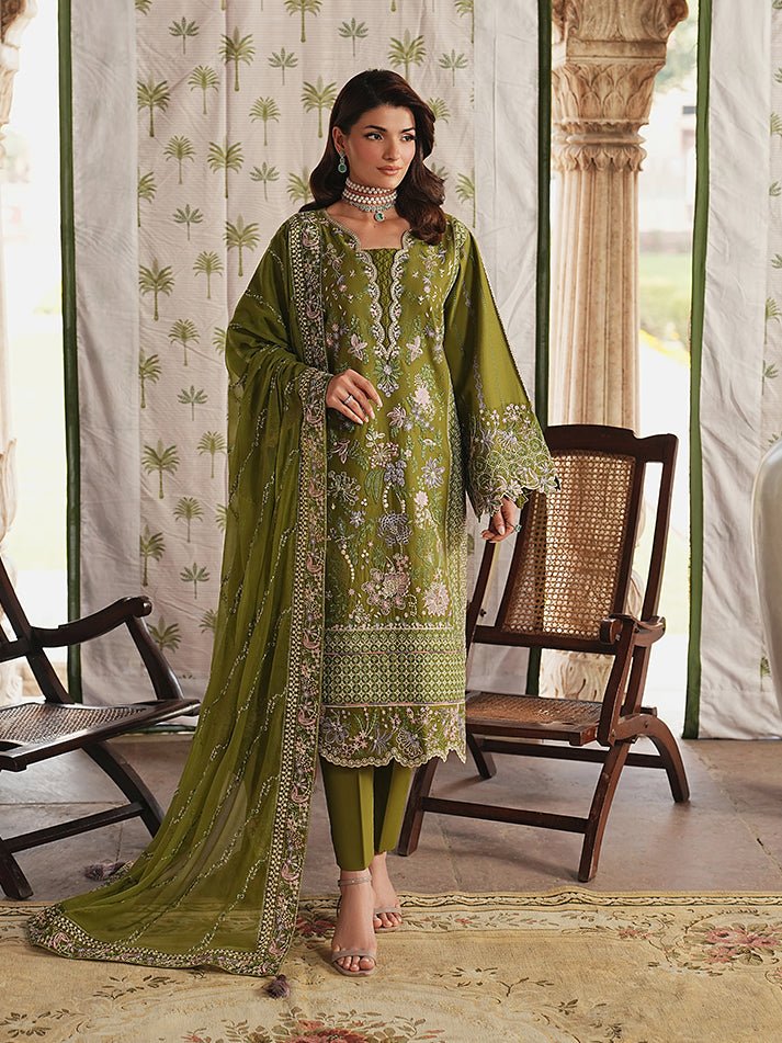 Gulaal | Maisone Luxury Lawn | Lumeva-Brand:Gulaal-Type:Ladies Clothes-Olive Green-Lawn-House of Maryam- Buy in UK, USA