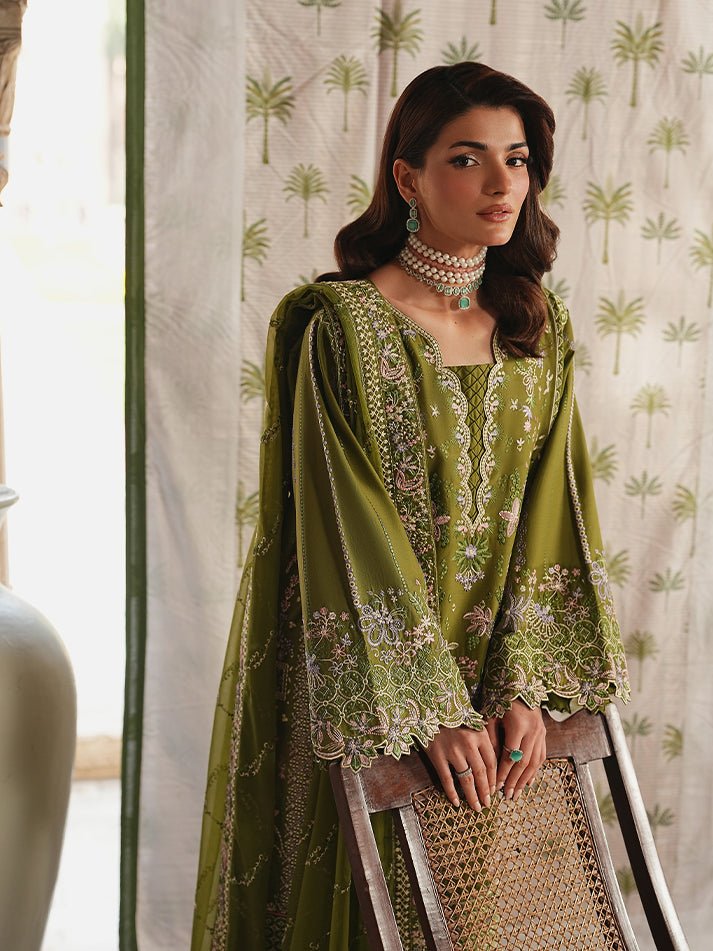 Gulaal | Maisone Luxury Lawn | Lumeva-Brand:Gulaal-Type:Ladies Clothes-Olive Green-Lawn-House of Maryam- Buy in UK, USA