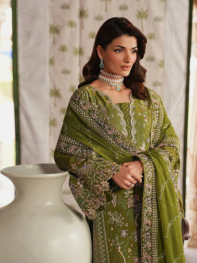 Gulaal | Maisone Luxury Lawn | Lumeva-Brand:Gulaal-Type:Ladies Clothes-Olive Green-Lawn-House of Maryam- Buy in UK, USA