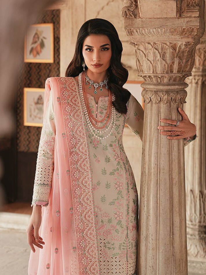 Gulaal | Maisone Luxury Lawn | Noirea-Brand:Gulaal-Type:Ladies Clothes-Ivory-Lawn-House of Maryam- Buy in UK, USA